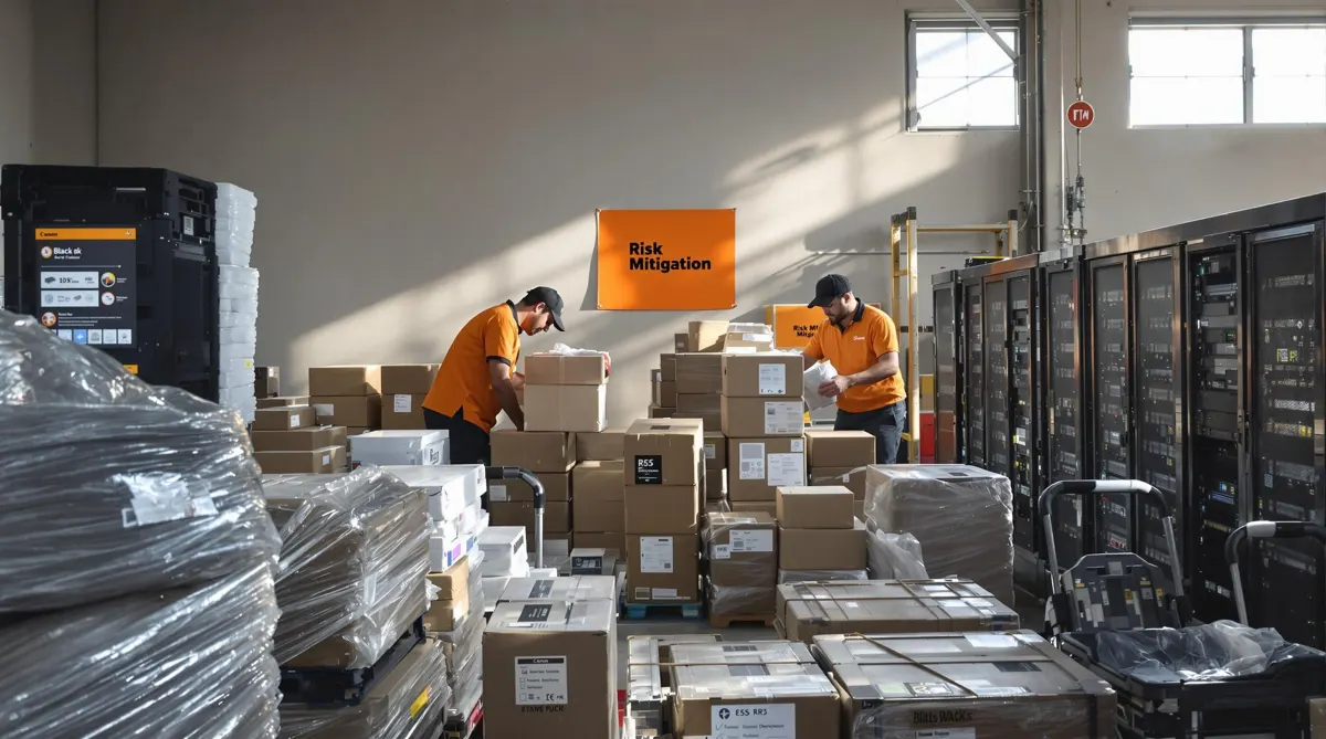 Movers packing sensitive business equipment using protective materials