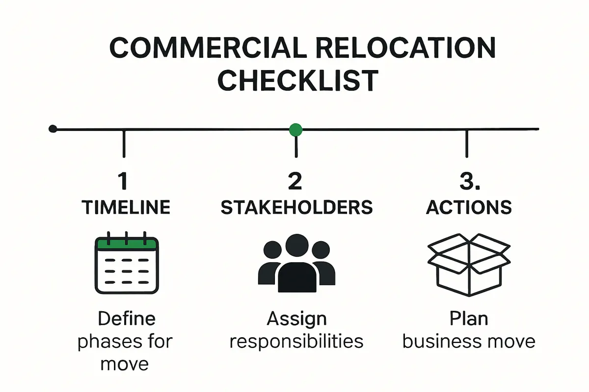 Commercial relocation checklist step-by-step infographic